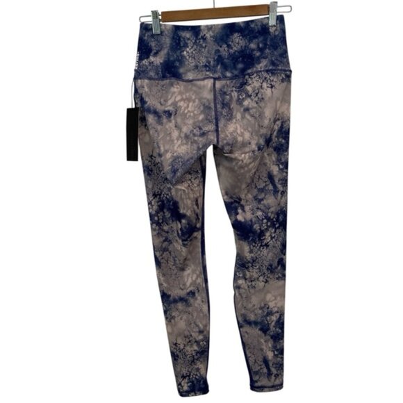 Blue White Tie Dye High Rise Leggings Athletic Yoga Pants Stretch NWT medium - Picture 5 of 14